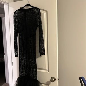 Black lace maternity dress